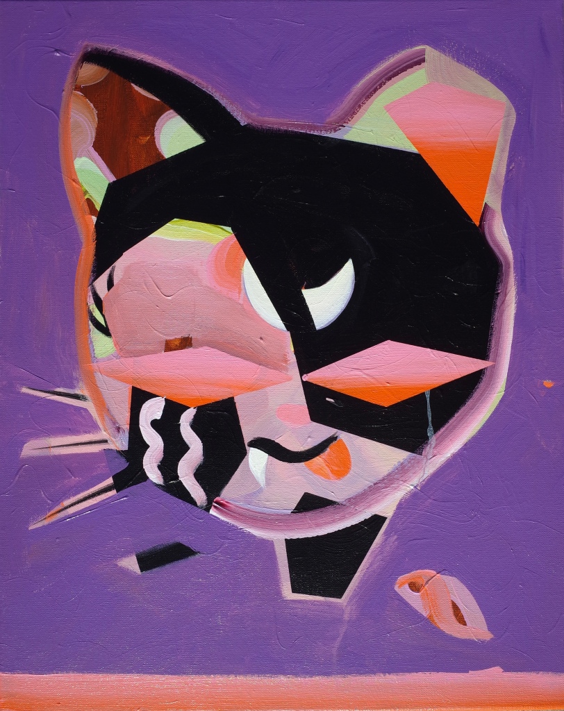 luna DIANA LUNA cartoon cat on cotton 16×20 inch 2023, Los Angeles