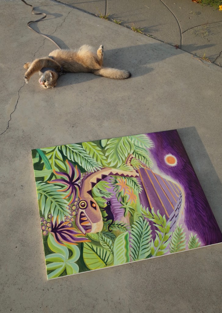 Odessa's Fantasy repro with Odessa Diana Luna paws on cotton 24x30 inch 2024, Los Angeles